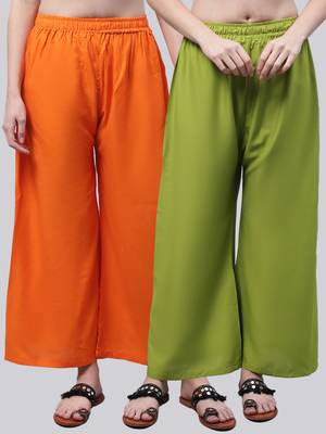 Pack of 2 Women Flared Rayon Palazzo 1