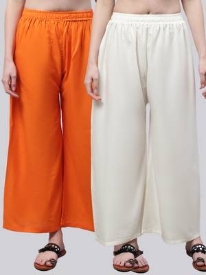 Pack of 2 Women Flared Rayon Palazzo 1