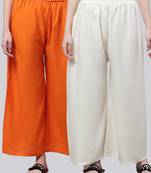 Pack of 2 Women Flared Rayon Palazzo