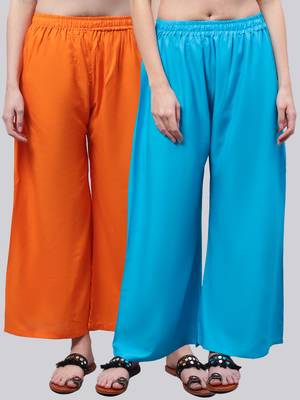 Pack of 2 Women Flared Rayon Palazzo 1