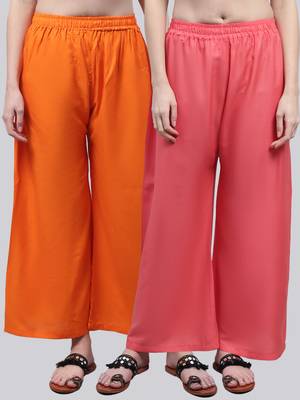Pack of 2 Women Flared Rayon Palazzo 1