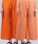 Pack of 2 Women Flared Rayon Palazzo