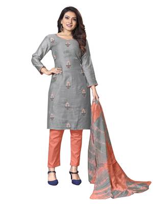 Grey embroidered cotton salwar 1