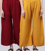 Pack of 2 Women Flared Rayon Palazzo