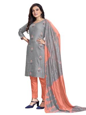 Grey embroidered cotton salwar 2