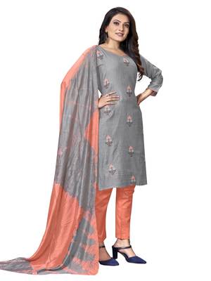 Grey embroidered cotton salwar 4