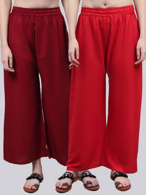 Pack of 2 Women Flared Rayon Palazzo 1