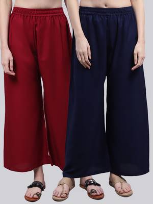 Pack of 2 Women Flared Rayon Palazzo 1