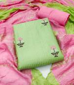 Green embroidered cotton salwar