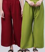 Pack of 2 Women Flared Rayon Palazzo