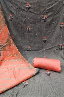 Grey embroidered cotton salwar