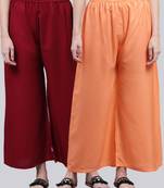 Pack of 2 Women Flared Rayon Palazzo