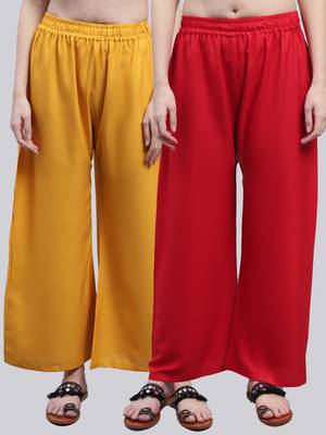 Pack of 2 Women Flared Rayon Palazzo 1