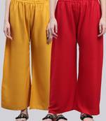 Pack of 2 Women Flared Rayon Palazzo