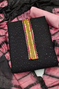 Dark-brown fancy cotton salwar