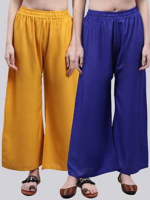 Pack of 2 Women Flared Rayon Palazzo 1