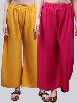 Pack of 2 Women Flared Rayon Palazzo 1