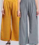 Pack of 2 Women Flared Rayon Palazzo