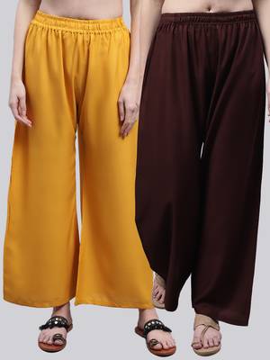 Pack of 2 Women Flared Rayon Palazzo 1