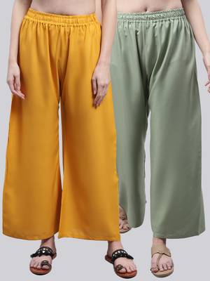 Pack of 2 Women Flared Rayon Palazzo 1