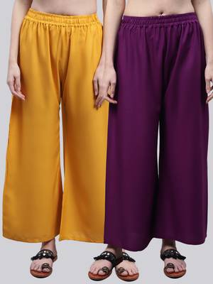 Pack of 2 Women Flared Rayon Palazzo 1