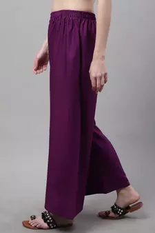 Pack of 2 Women Flared Rayon Palazzo