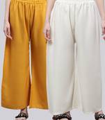 Pack of 2 Women Flared Rayon Palazzo