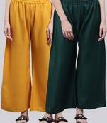 Pack of 2 Women Flared Rayon Palazzo