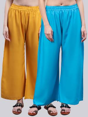 Pack of 2 Women Flared Rayon Palazzo 1