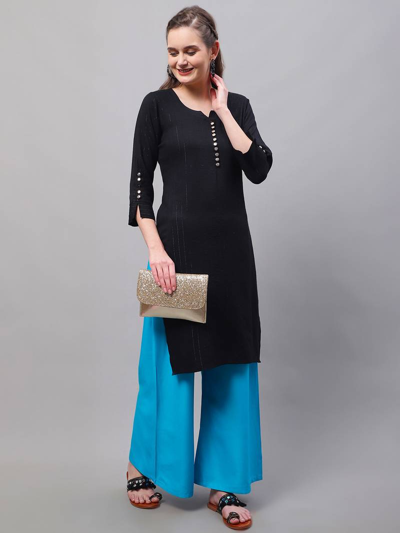 Pack of 2 Women Flared Rayon Palazzo