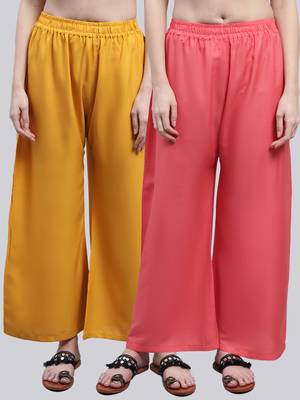 Pack of 2 Women Flared Rayon Palazzo 1