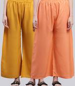 Pack of 2 Women Flared Rayon Palazzo