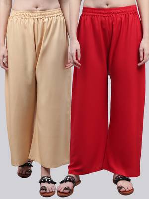 Pack of 2 Women Flared Rayon Palazzo 1