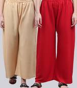 Pack of 2 Women Flared Rayon Palazzo