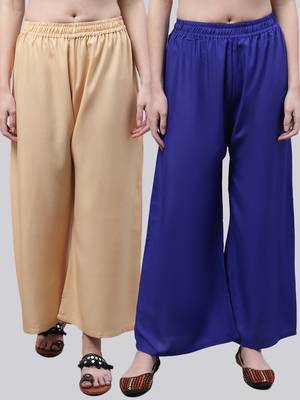 Pack of 2 Women Flared Rayon Palazzo 1