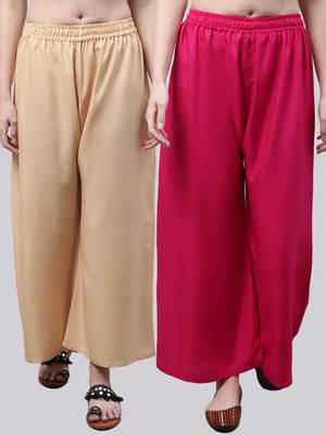 Pack of 2 Women Flared Rayon Palazzo 1