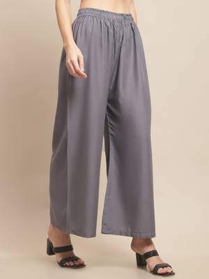 Pack of 2 Women Flared Rayon Palazzo 6