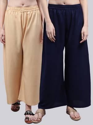 Pack of 2 Women Flared Rayon Palazzo 1