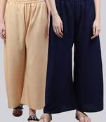 Pack of 2 Women Flared Rayon Palazzo