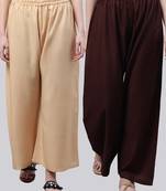 Pack of 2 Women Flared Rayon Palazzo