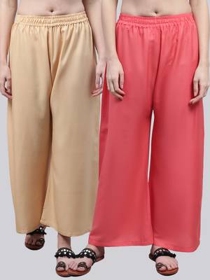 Pack of 2 Women Flared Rayon Palazzo 1
