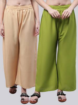 Pack of 2 Women Flared Rayon Palazzo 1