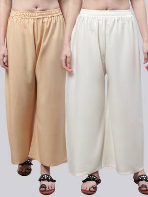 Pack of 2 Women Flared Rayon Palazzo 1