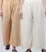 Pack of 2 Women Flared Rayon Palazzo