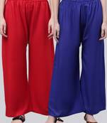 Pack of 2 Women Flared Rayon Palazzo