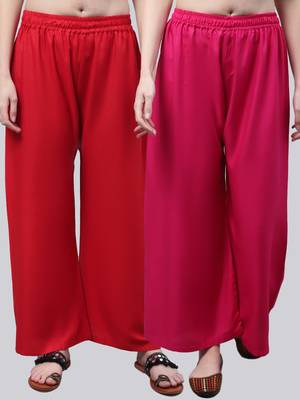 Pack of 2 Women Flared Rayon Palazzo 1