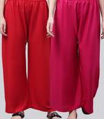 Pack of 2 Women Flared Rayon Palazzo