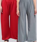 Pack of 2 Women Flared Rayon Palazzo