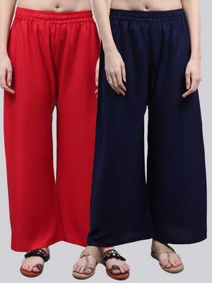 Pack of 2 Women Flared Rayon Palazzo 1