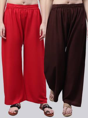 Pack of 2 Women Flared Rayon Palazzo 1